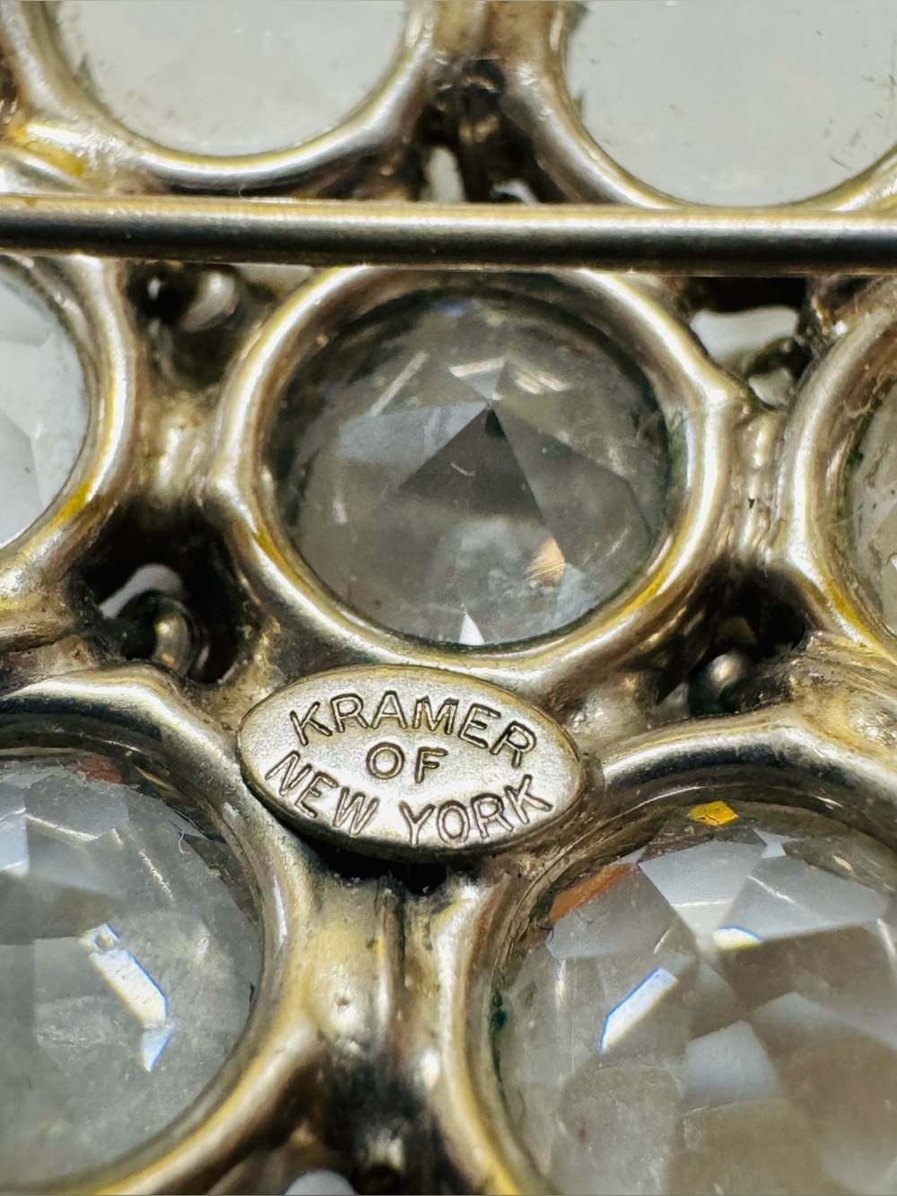 Kramer Rhinestone Cluster Brooch - Picture 2 of 5